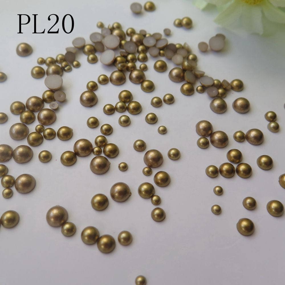 50 Pcs/Jar 3/4/5/6mm Gemischte Größe Matt Gold Und Silber Halbkugel Perle Nagel Kunst Dekoration von Etsy - nailartfairy
