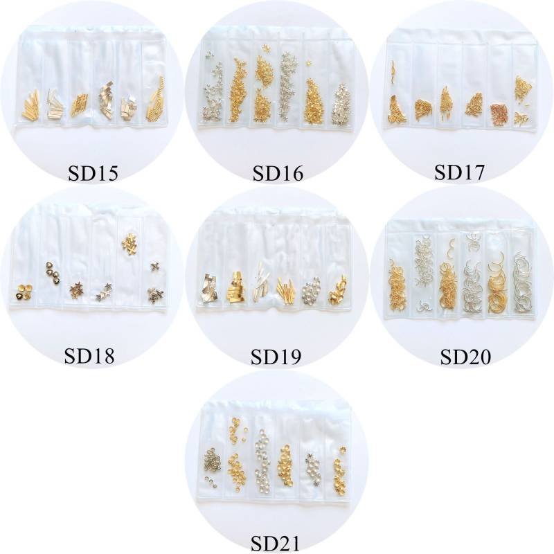 Ein Beutel Metallbolzen 6 Designs Pro Metalldekoblumen Gebogener Bolzendekorationssatz Sd15-21 von Etsy - nailartfairy