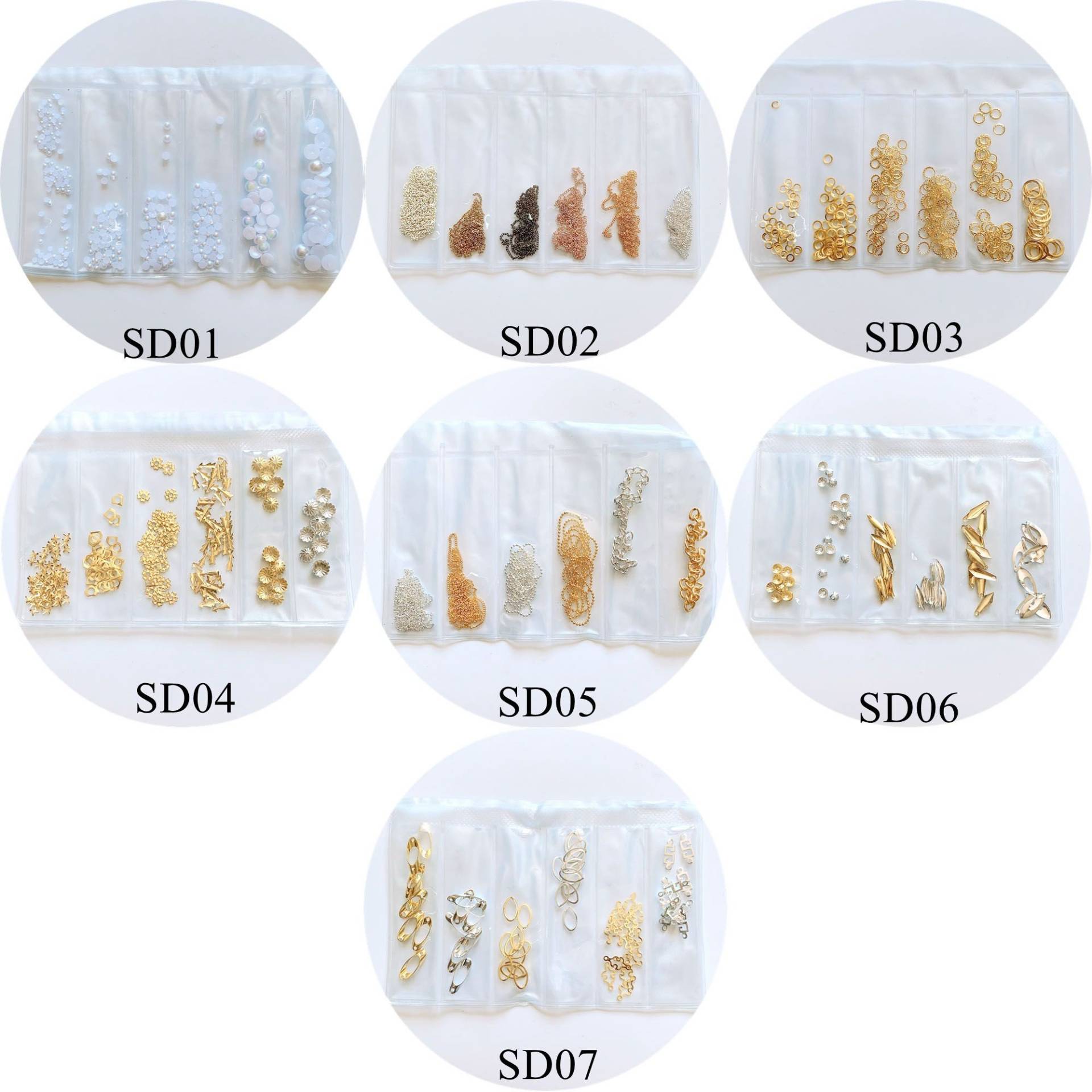 Eine Tasche Metall Bolzen 6 Designs Pro Metall-Deco-Perlenkette Und Stud Dekoration Set Sd01-07 Eine Tasche Metall Bolzen 6 Designs Pro Metall-Deco-Perlenkette Und Stud Dekoration Set Sd01-07 von Etsy - nailartfairy