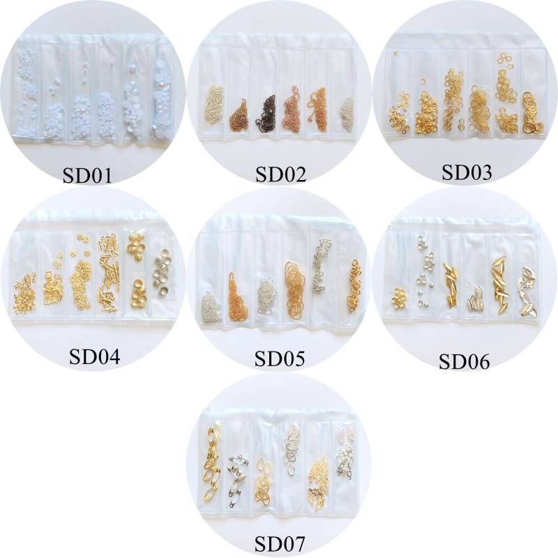 Eine Tasche Metall Bolzen 6 Designs Pro Metall-Deco-Perlenkette Und Stud Dekoration Set Sd01-07 Eine Tasche Metall Bolzen 6 Designs Pro Metall-Deco-Perlenkette Und Stud Dekoration Set Sd01-07 von Etsy - nailartfairy