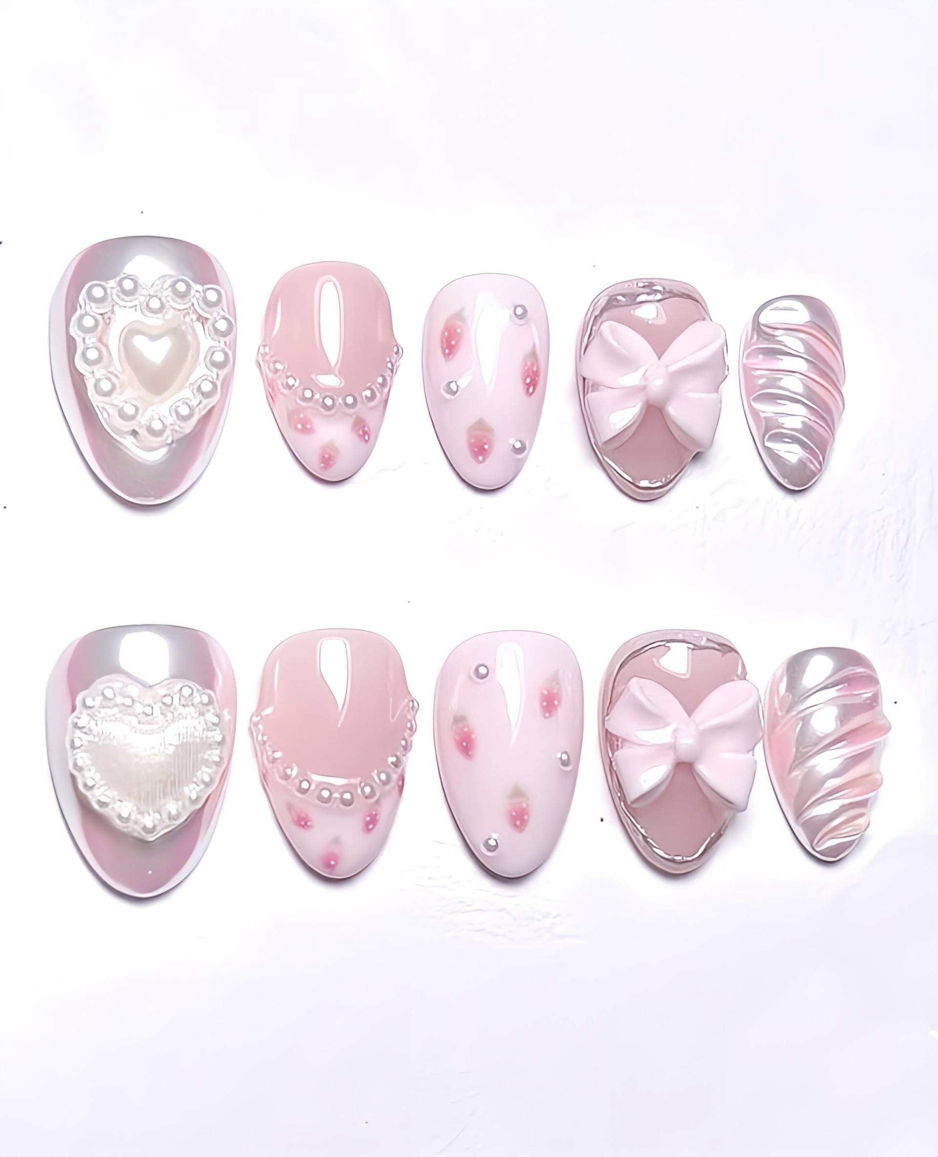 Angel's Kiss - 3D Selbstgemachte Press-On-Nägel von Etsy - nailauraDE