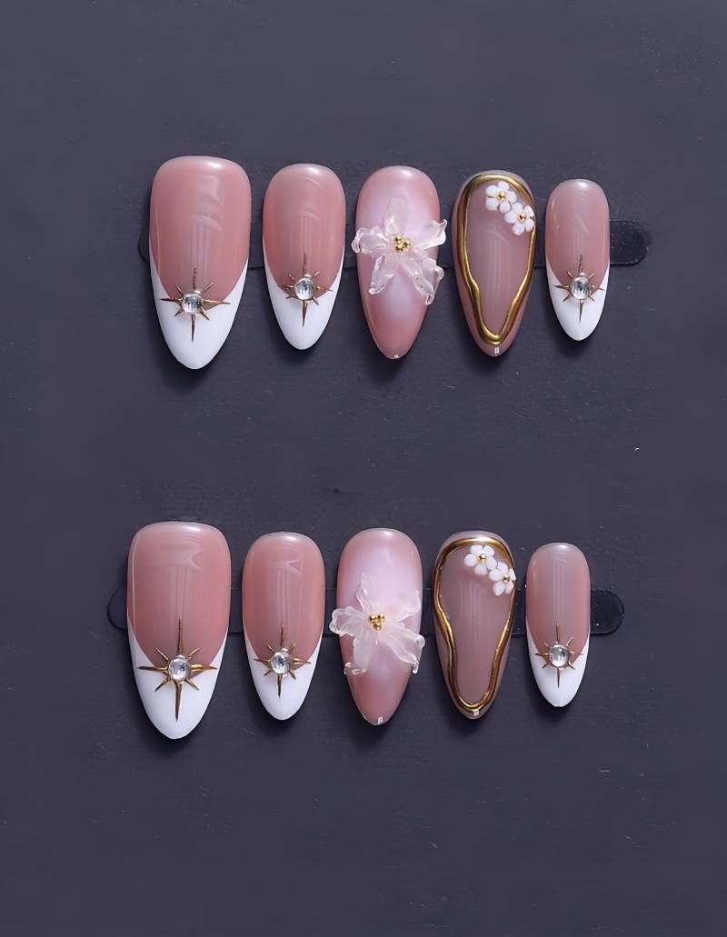 Barely Coral - 3D Selbstgemachte Nägel Zum Aufpressen von Etsy - nailauraDE