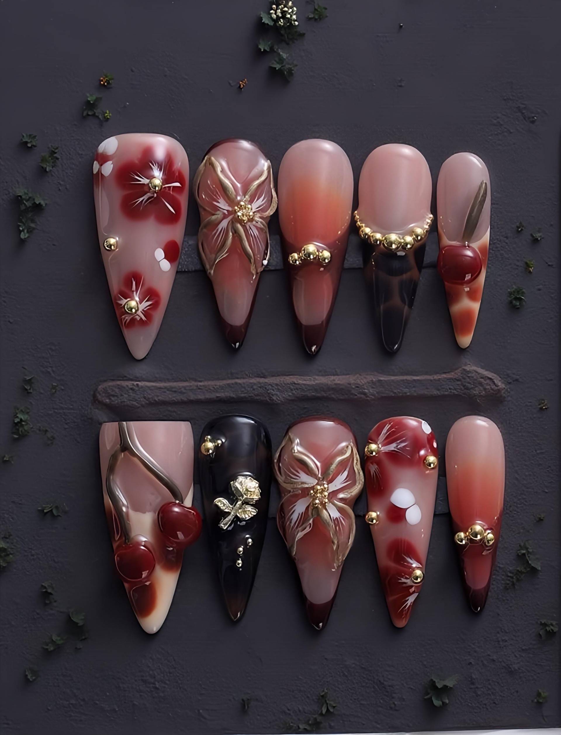 Bloom Belle - 3D Selbstgemachte Nägel Zum Aufpressen von Etsy - nailauraDE