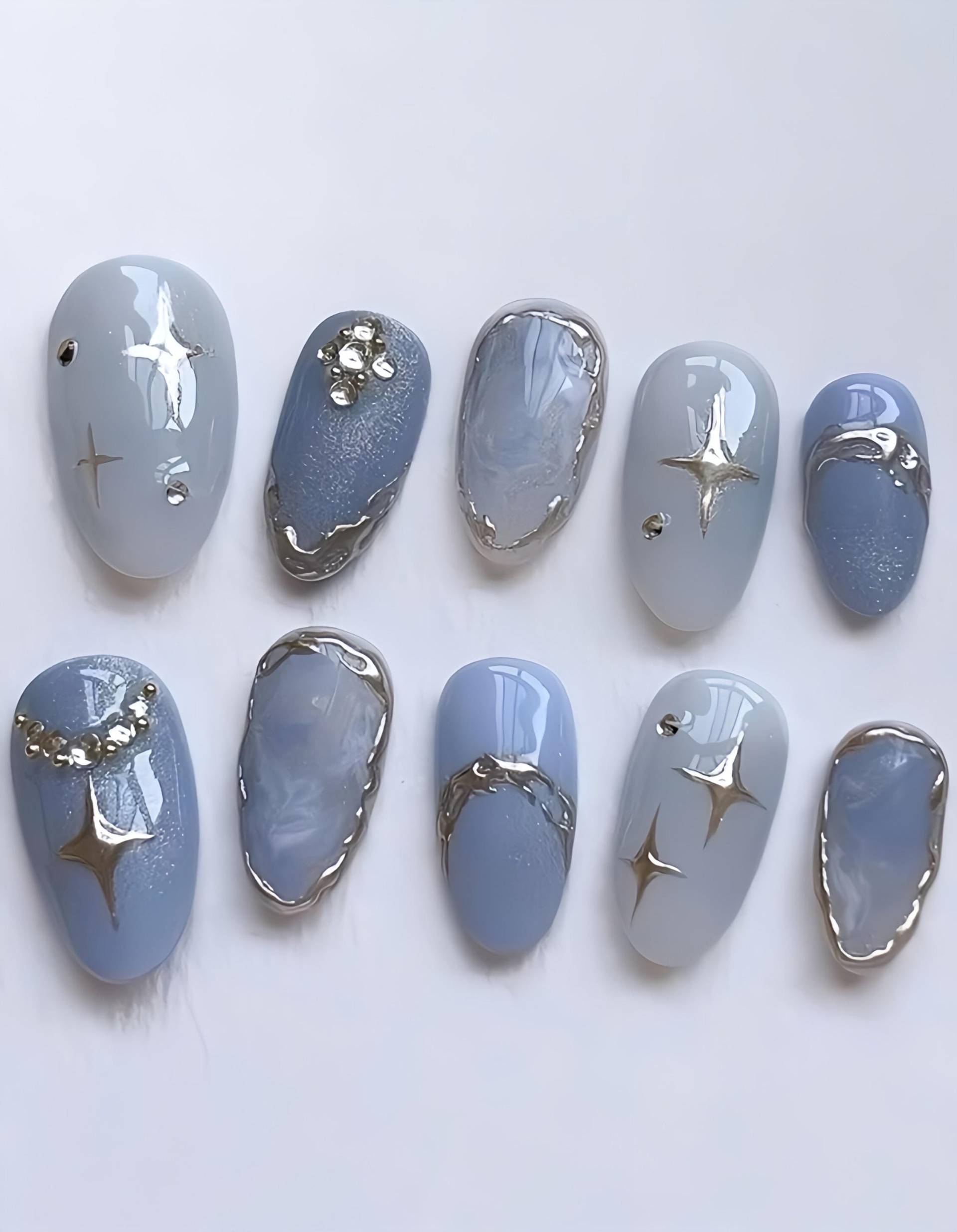 Blue Cross - 3D Selbstgemachte Pressnägel Blue Cross - 3D Selbstgemachte Pressnägel von Etsy - nailauraDE