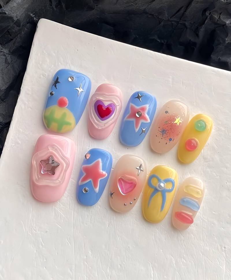 Comic Stars - 3D Selbstgemachte Nägel Zum Aufpressen von Etsy - nailauraDE
