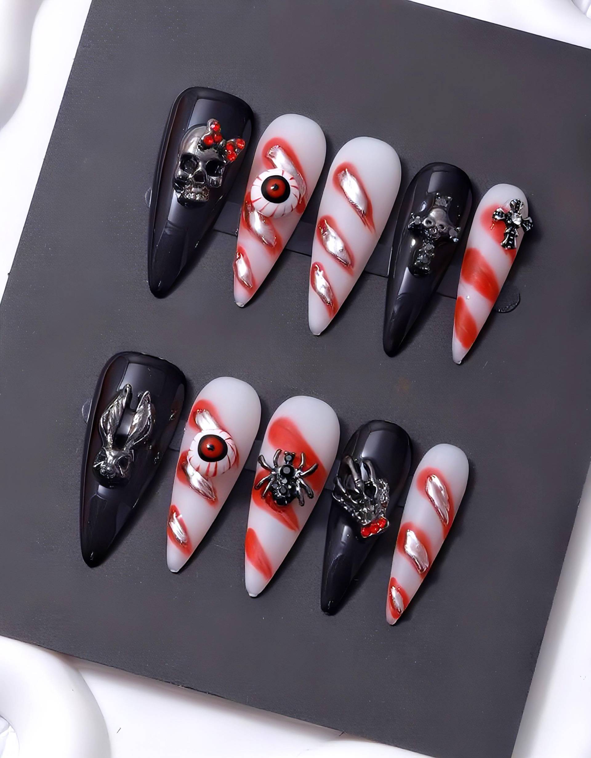 Crimson Covenant - 3D Handgemachte Wiederverwendbare Pressnägel Crimson Covenant - 3D Handgemachte Wiederverwendbare Pressnägel von Etsy - nailauraDE