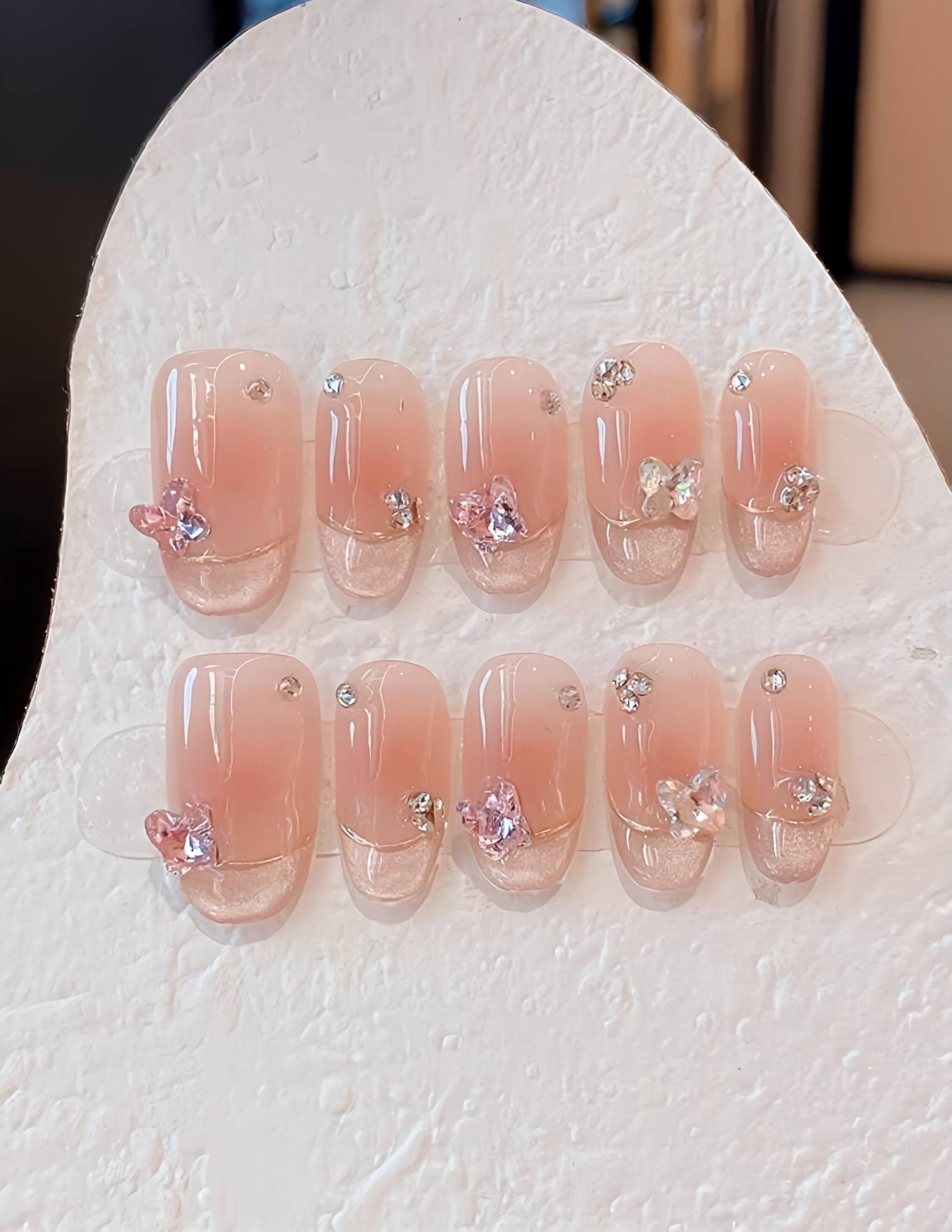 Crystal Flattern - 3D Handgemachte Wiederverwendbare Pressnägel von Etsy - nailauraDE