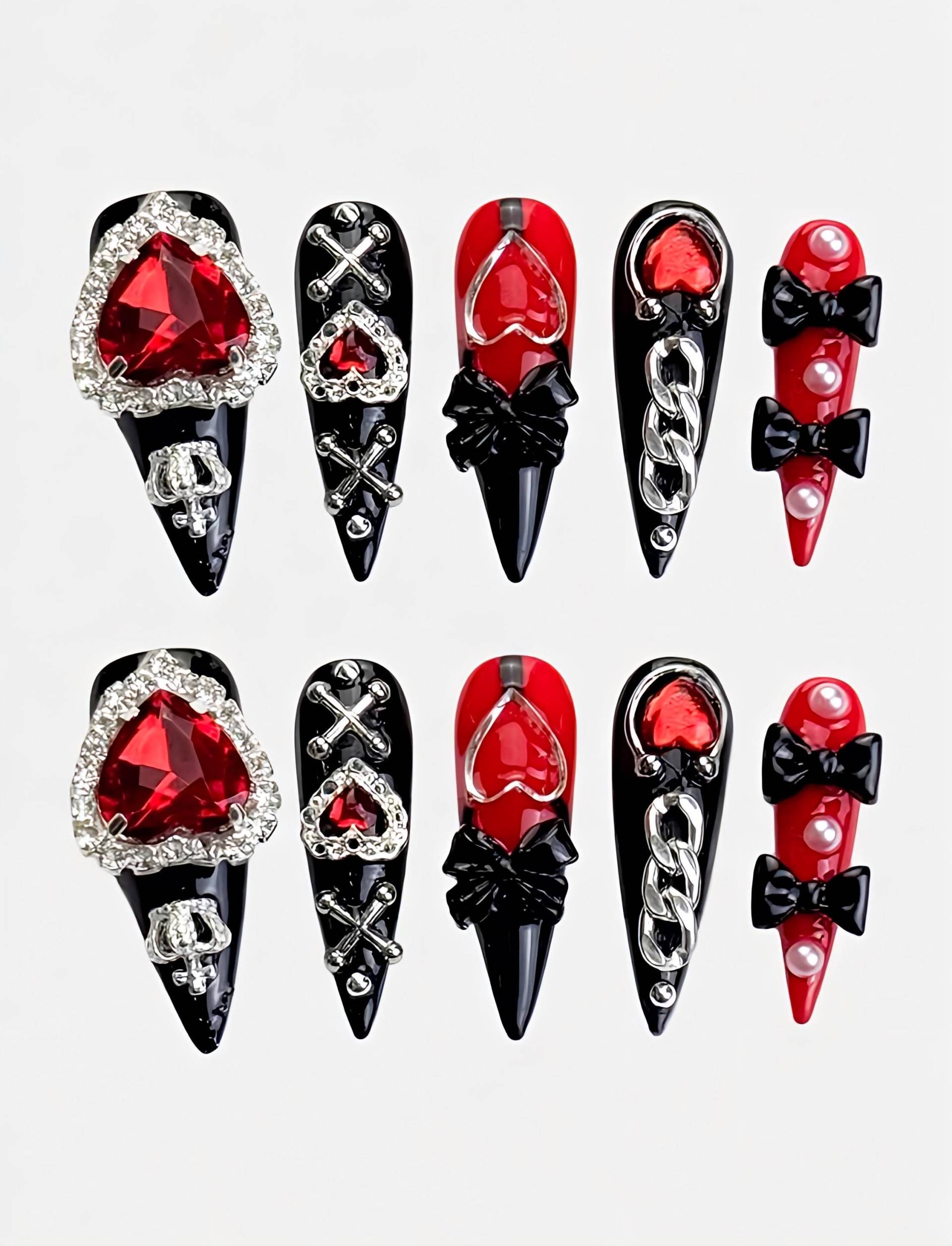 Deadly Darling - 3D Selbstgemachte Nägel Zum Aufpressen von Etsy - nailauraDE