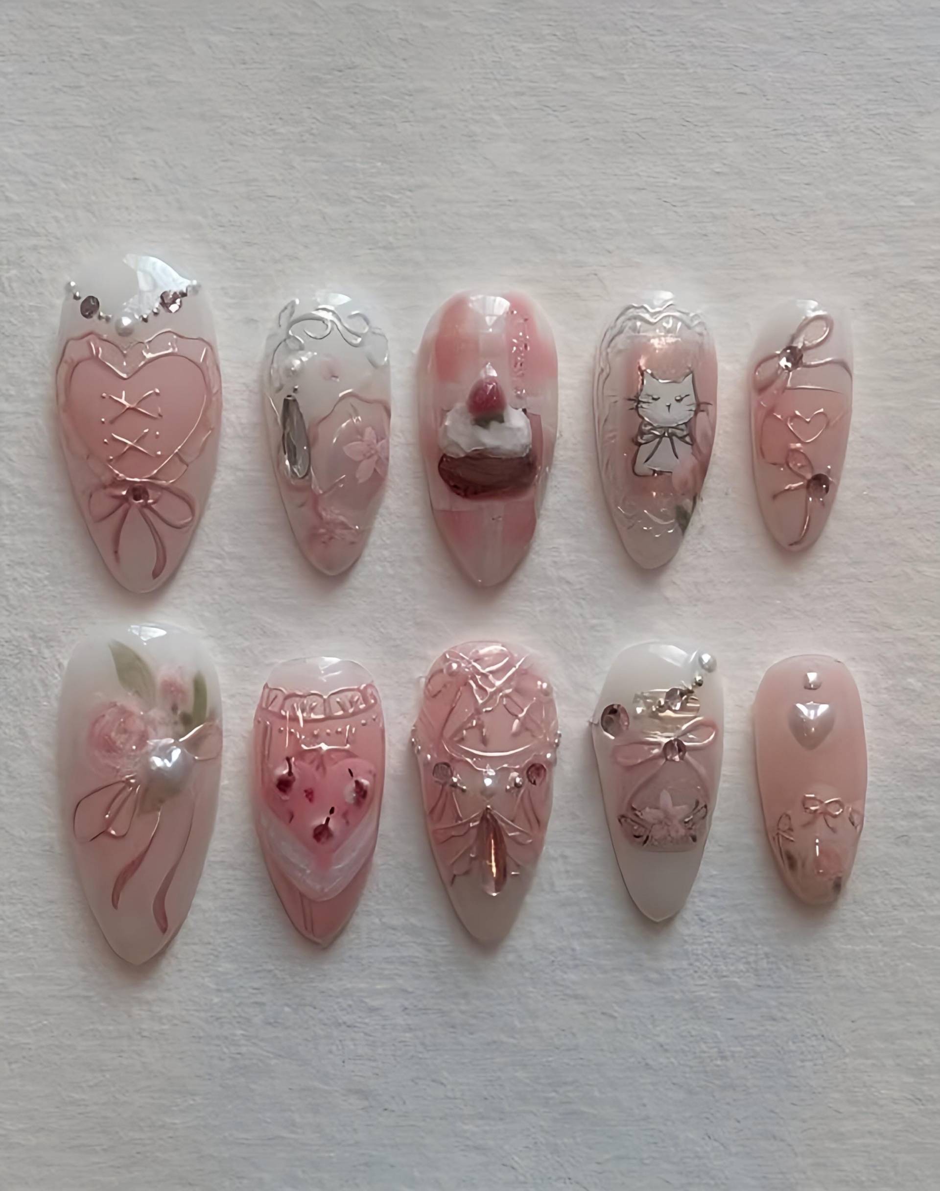 Fairy Diva - 3D Selbstgemachte Press-On-Nägel Fairy Diva - 3D Selbstgemachte Press-On-Nägel von Etsy - nailauraDE