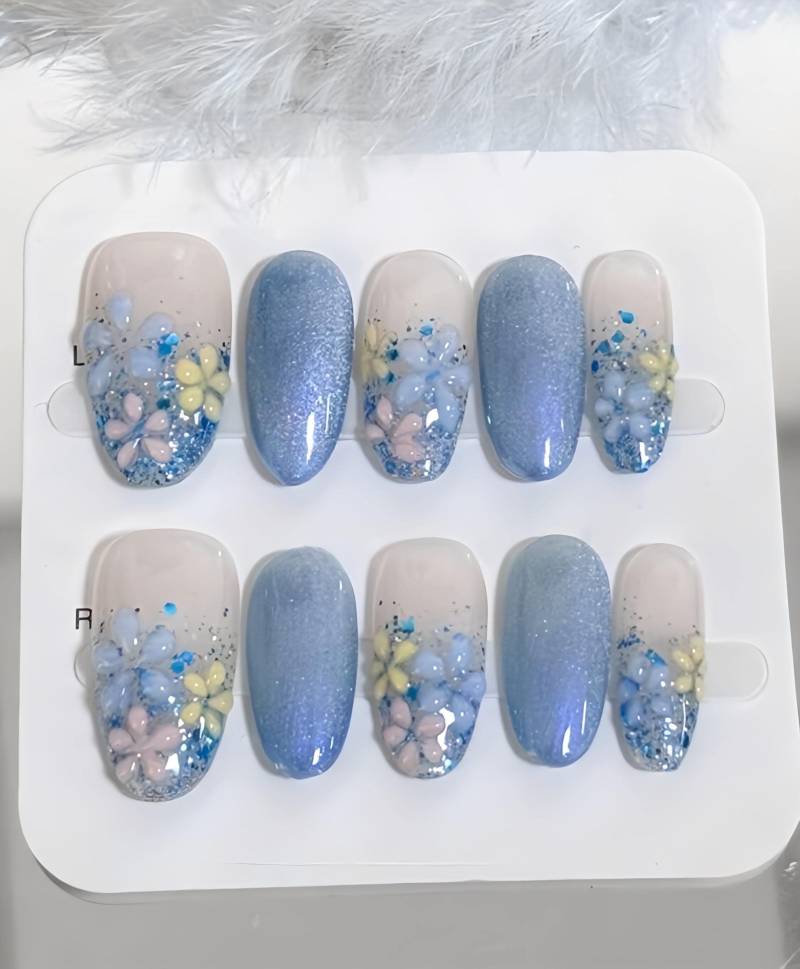 Fleur De Luxe - 3D Selbstgemachte Nägel Zum Aufpressen von Etsy - nailauraDE