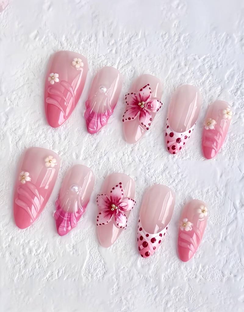 Floral Mirage - 3D Selbstgemachte Nägel Aufpressen von Etsy - nailauraDE