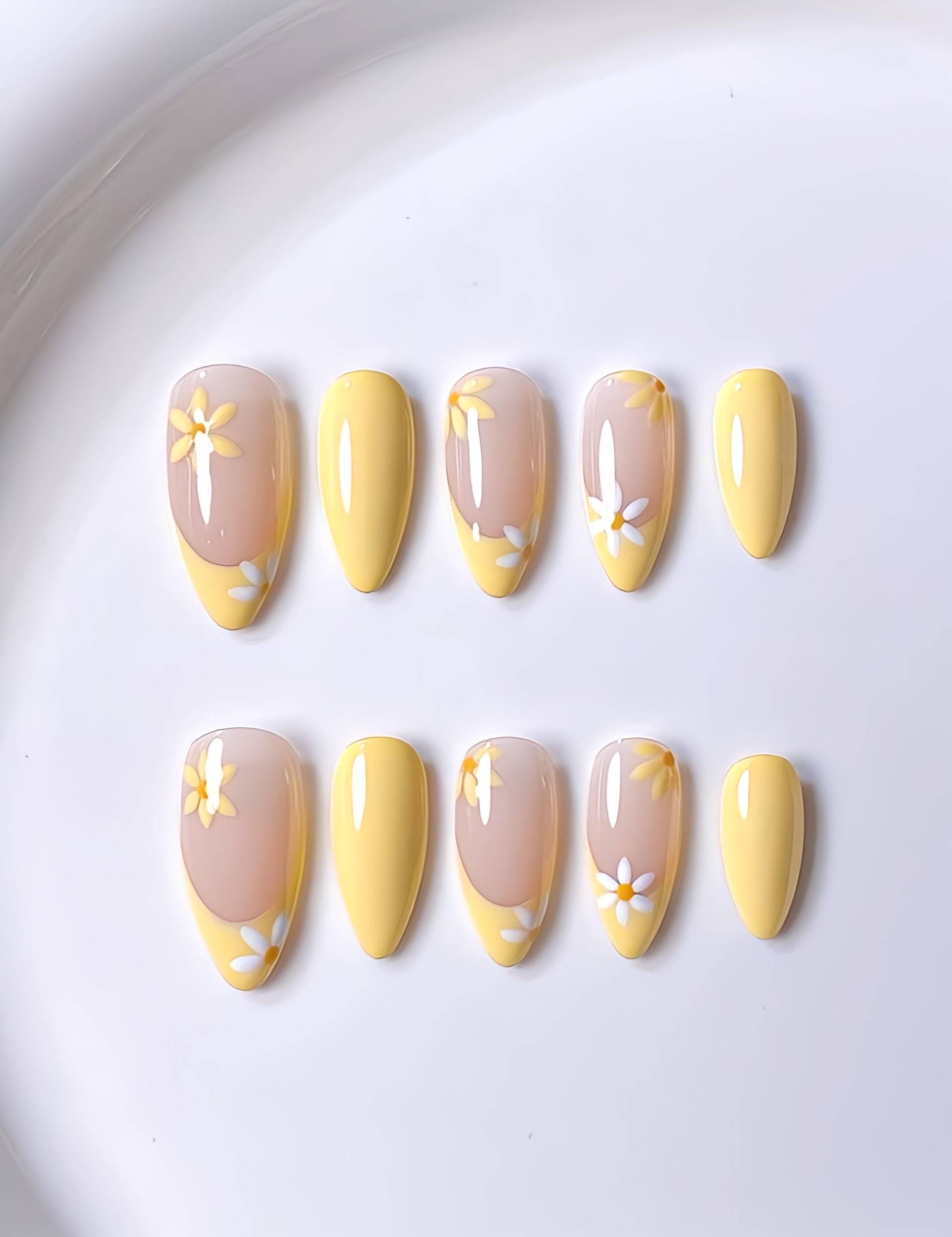 French Blossom - 3D Selbstgemachte Nägel Zum Aufpressen von Etsy - nailauraDE