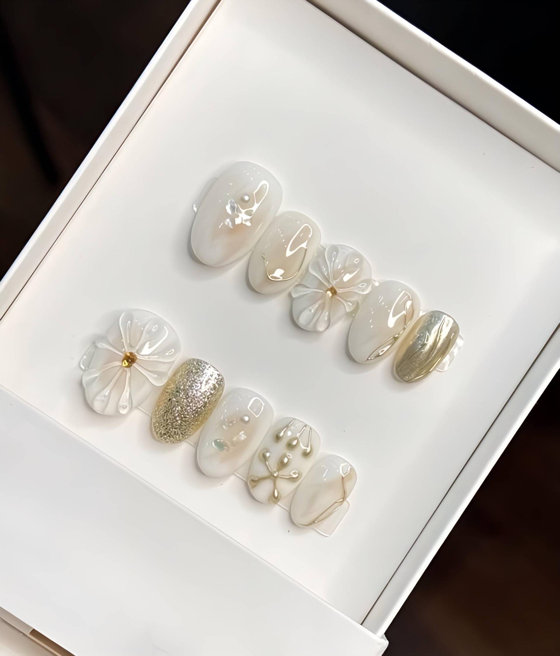 Minimal Bloom - 3D Selbstgemachte Nägel Aufpressen von Etsy - nailauraDE