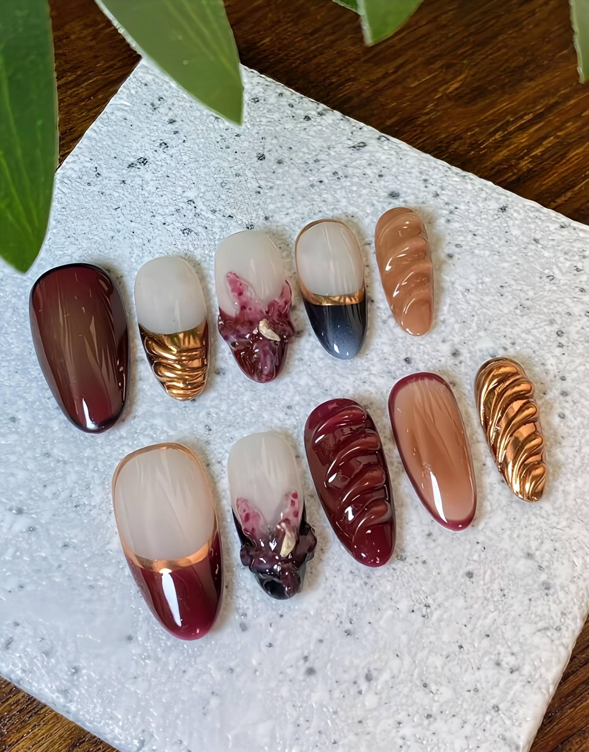 Minimal Gold - 3D Selbstgemachte Nägel Aufpressen von Etsy - nailauraDE