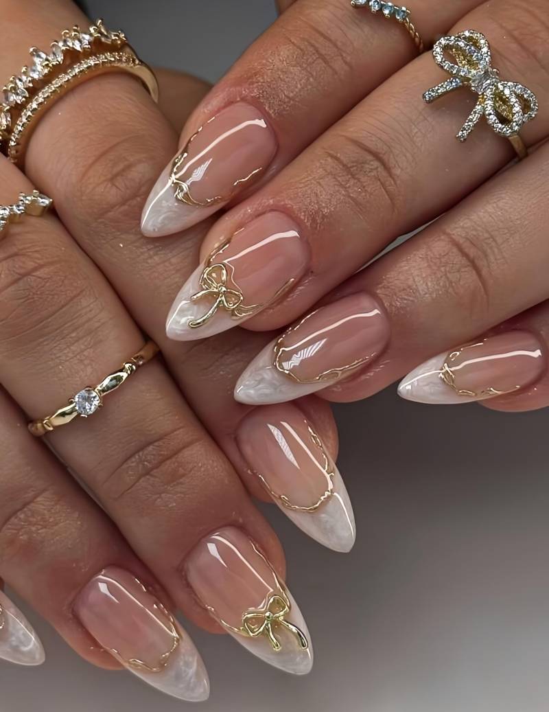 Minimale French Tip - 3D Selbstgemachte Nägel Aufpressen von Etsy - nailauraDE