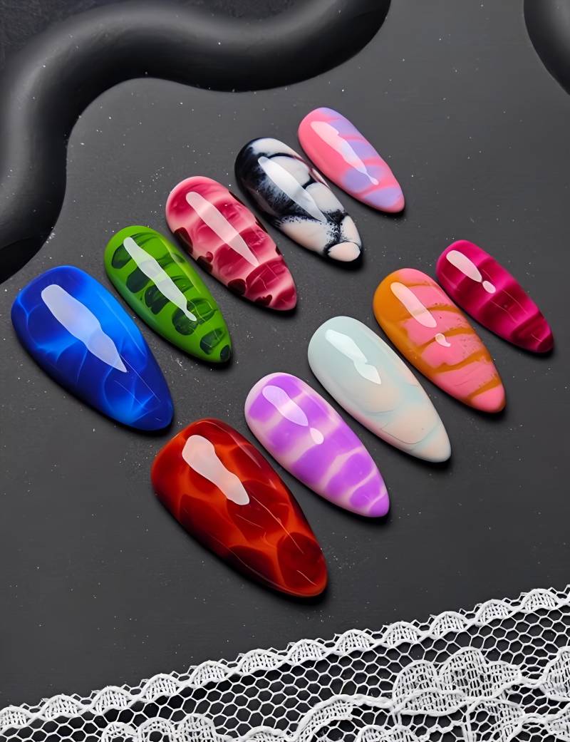 Neon Glänzend - 3D Selbstgemachte Nägel Zum Aufpressen von Etsy - nailauraDE
