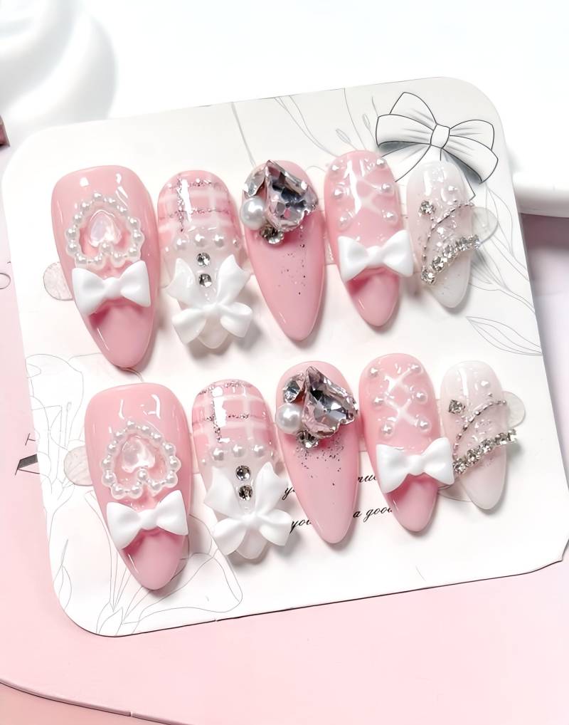 Pastel Pinks - 3D Selbstgemachte Nägel Zum Aufpressen Pastel Pinks - 3D Selbstgemachte Nägel Zum Aufpressen von Etsy - nailauraDE