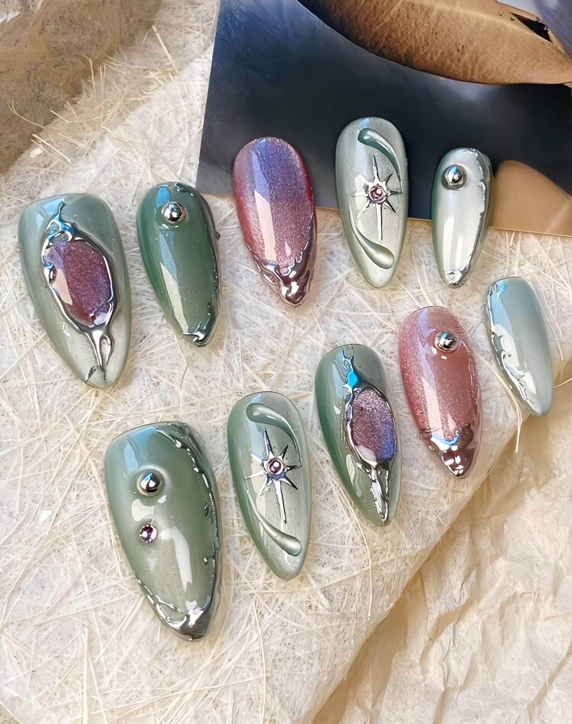 Pastell Perlen - 3D Selbstgemachte Nägel Zum Aufpressen von Etsy - nailauraDE
