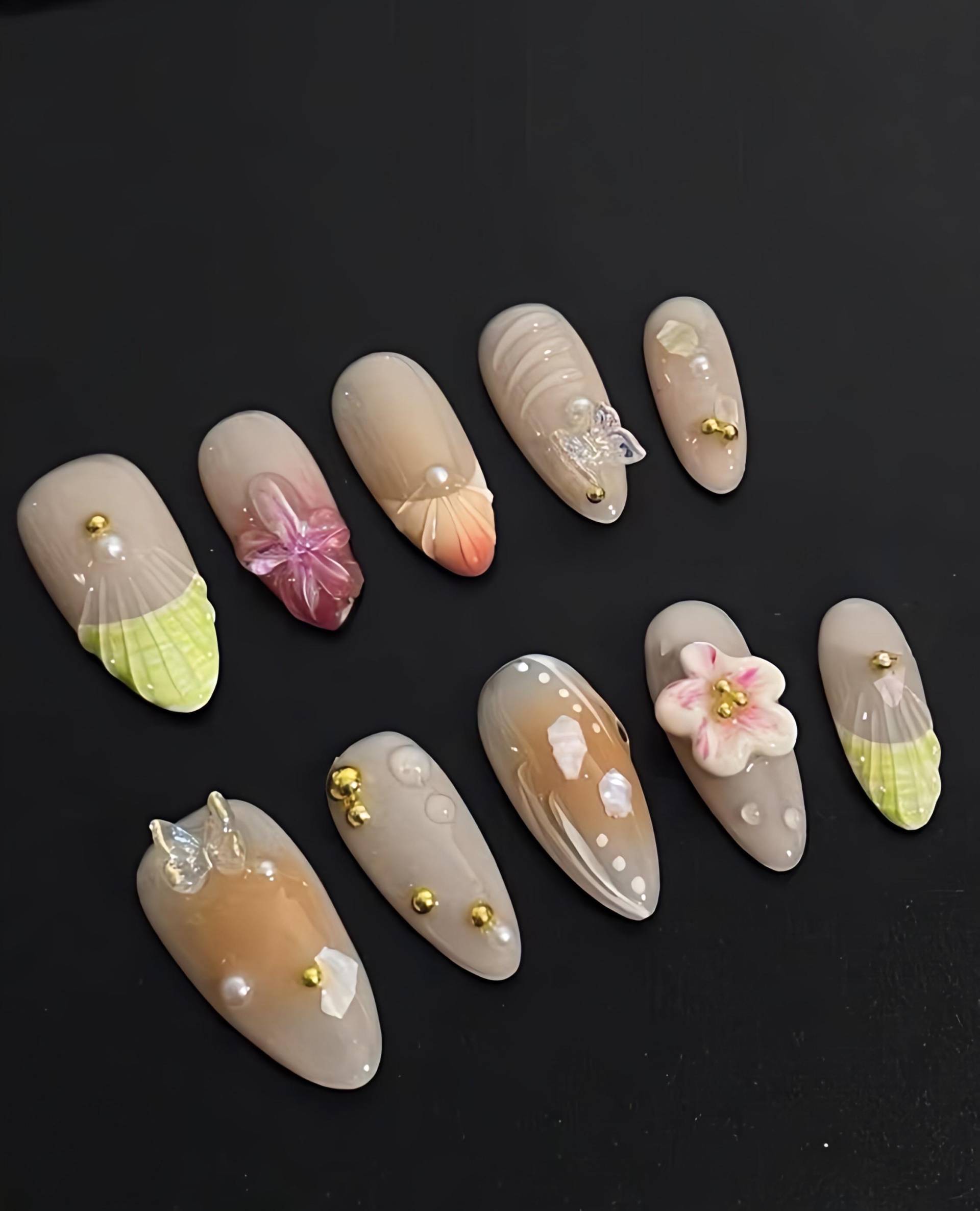 Peony Glaze - 3D Selbstgemachte Nägel Zum Aufpressen von Etsy - nailauraDE