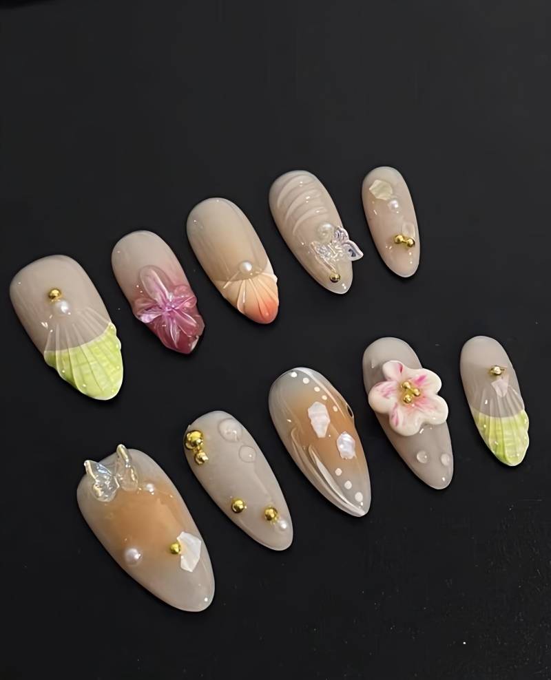 Peony Glaze - 3D Selbstgemachte Nägel Zum Aufpressen von Etsy - nailauraDE