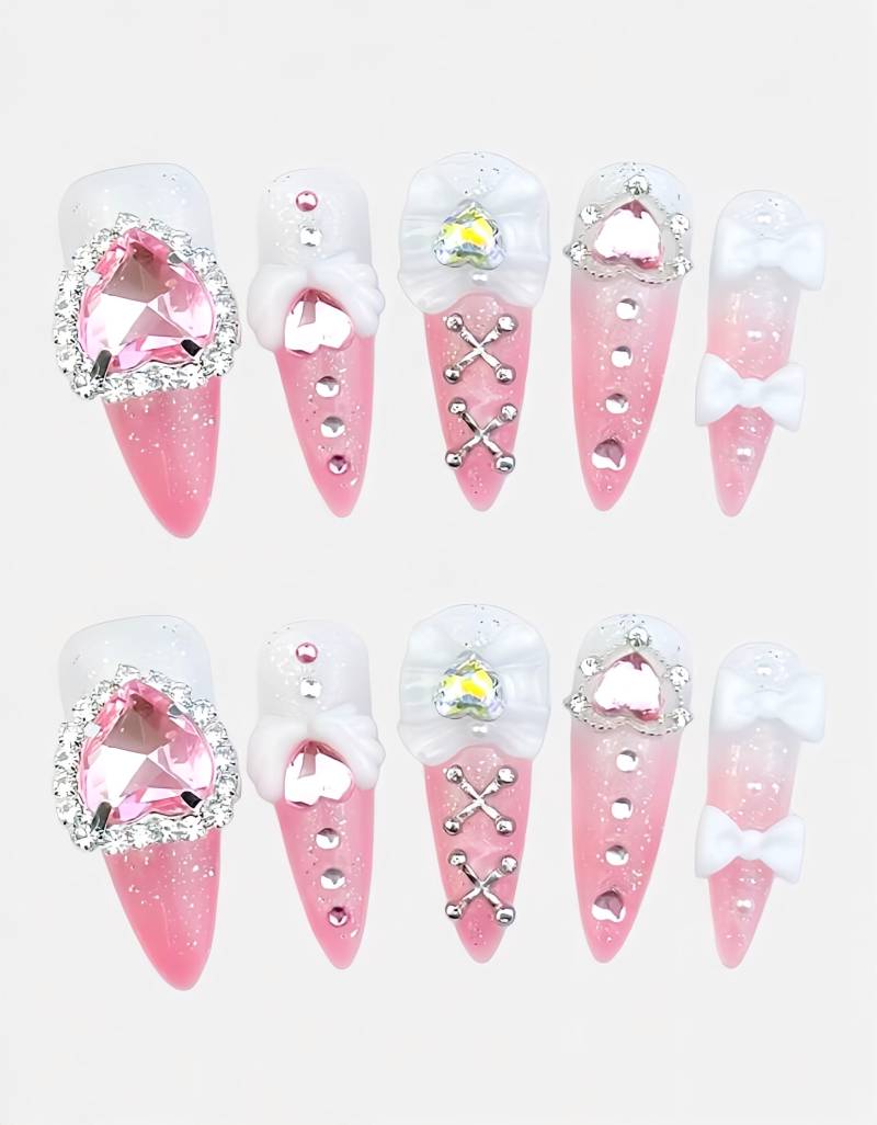 Pink Marshmallow - 3D Selbstgemachte Nägel Zum Aufpressen von Etsy - nailauraDE