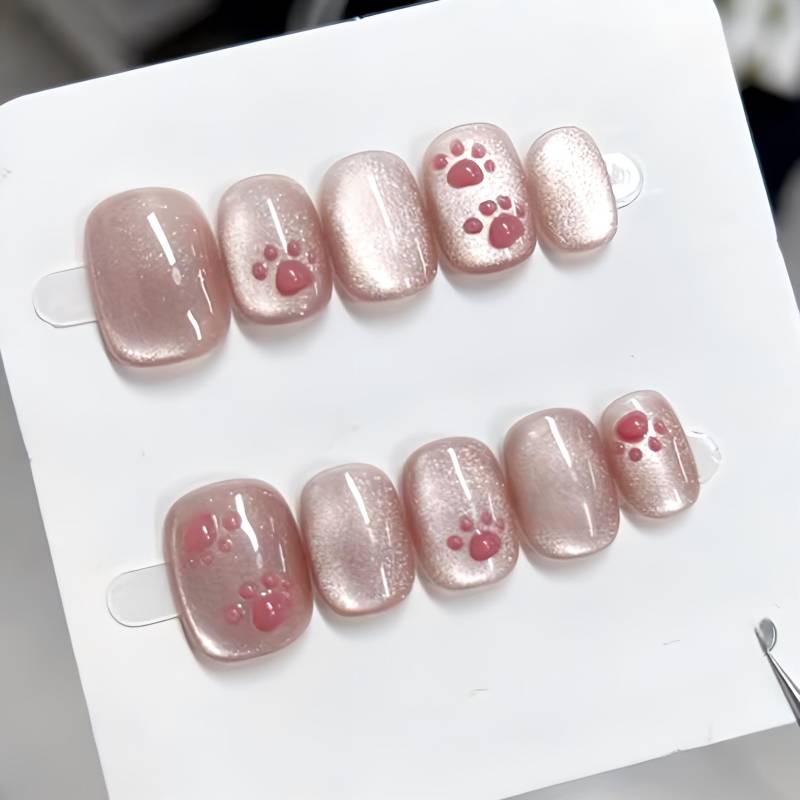 Purrfect Paws - 3D Handgemachte Wiederverwendbare Press-On Nägel von Etsy - nailauraDE