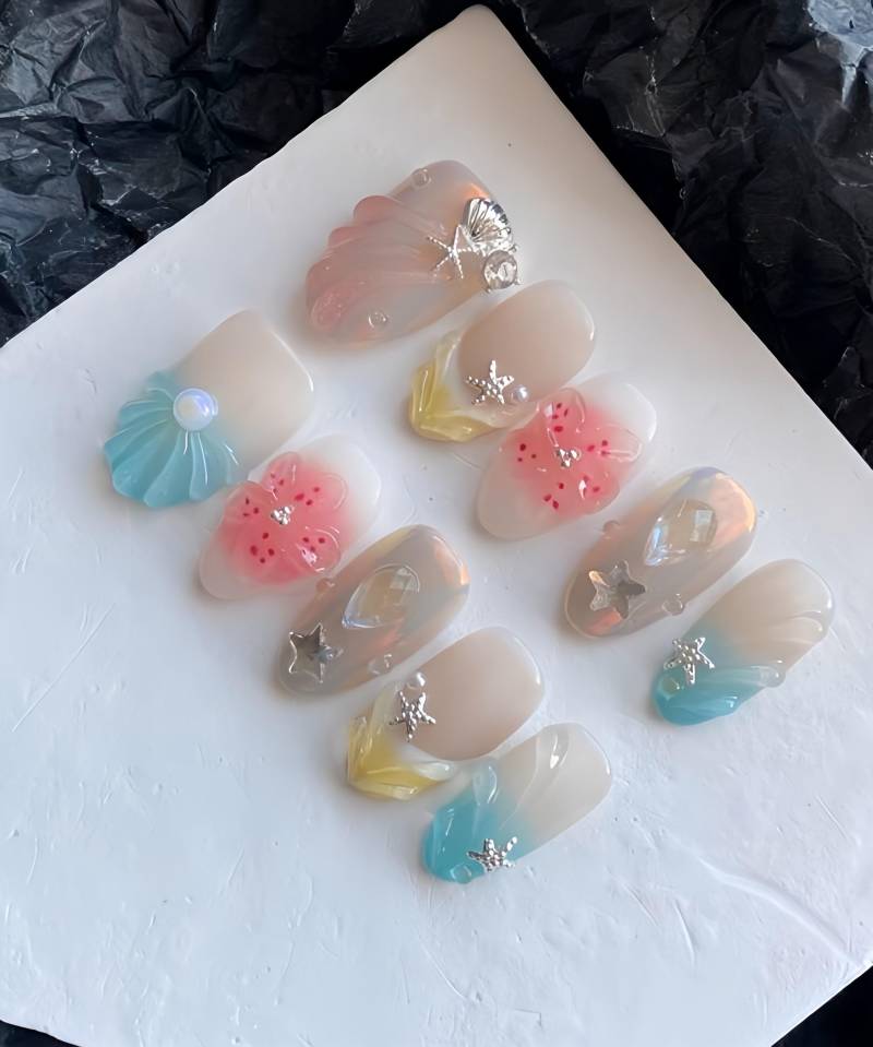 Rosé Drizzle - 3D Selbstgemachte Nägel Zum Aufpressen von Etsy - nailauraDE