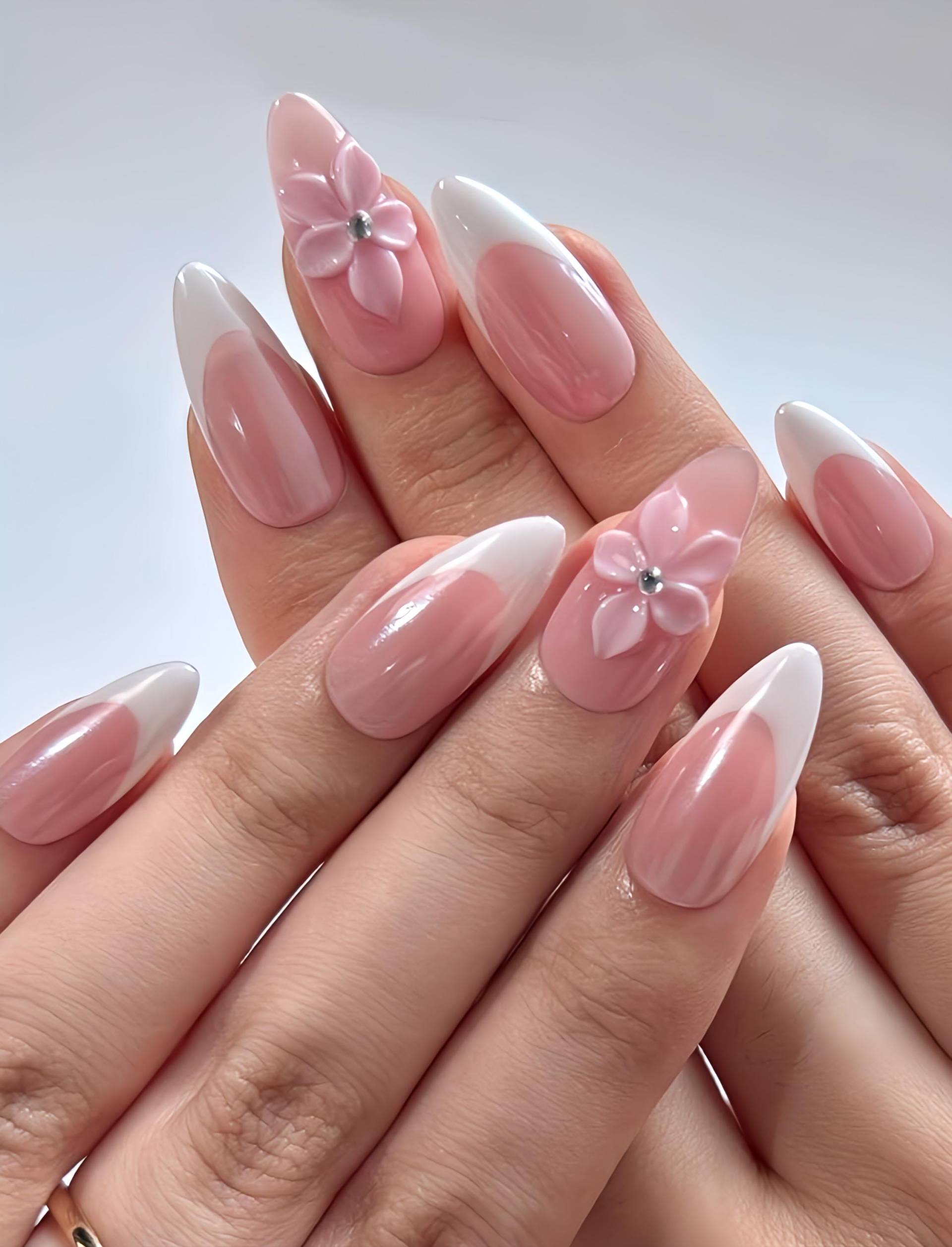 Rosée - 3D Handgemachte Wiederverwendbare Press-On Nägel von Etsy - nailauraDE
