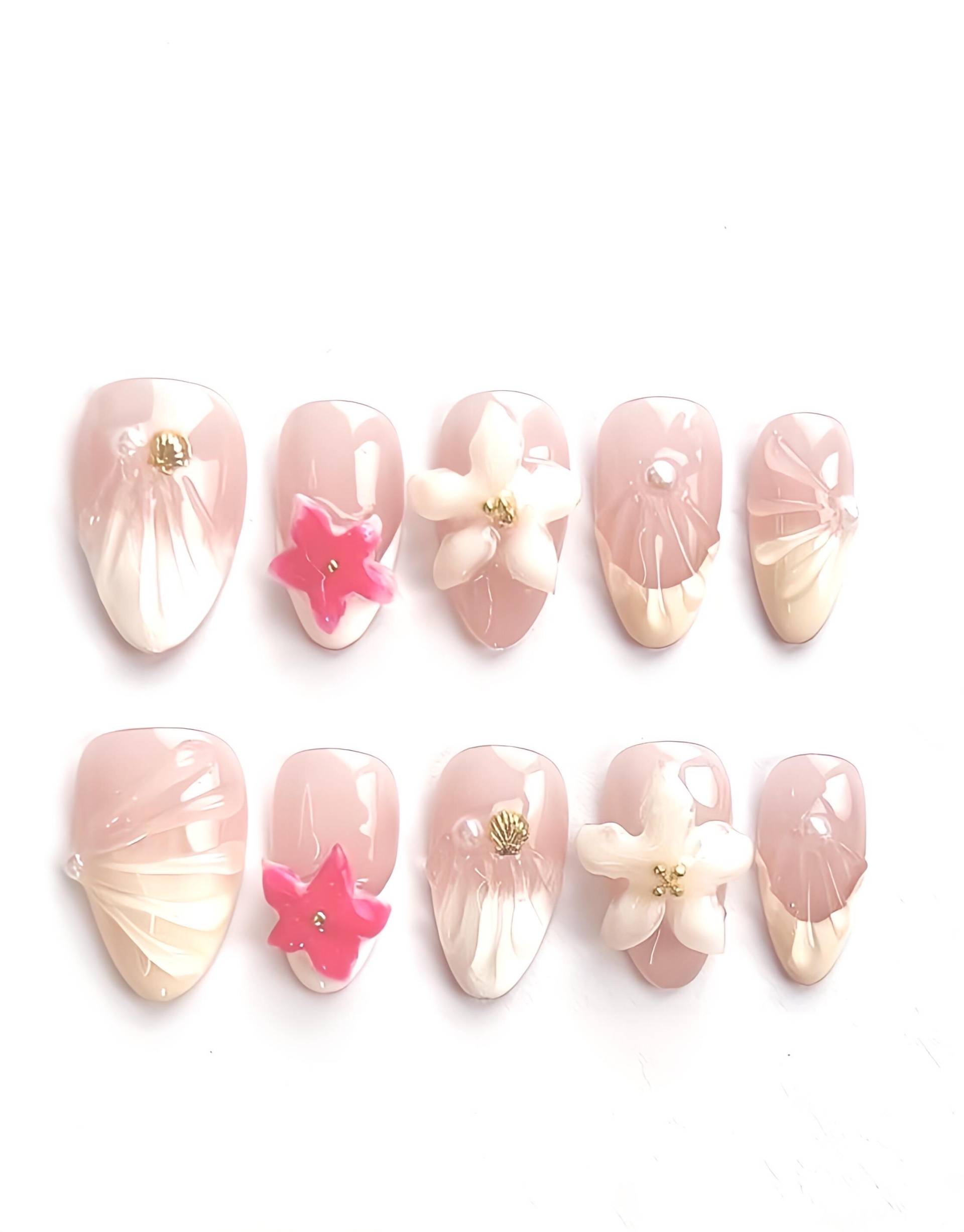 Rosy Mirage - 3D Selbstgemachte Nägel Aufpressen von Etsy - nailauraDE
