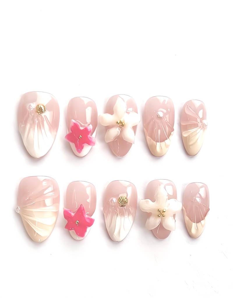 Rosy Mirage - 3D Selbstgemachte Nägel Aufpressen von Etsy - nailauraDE