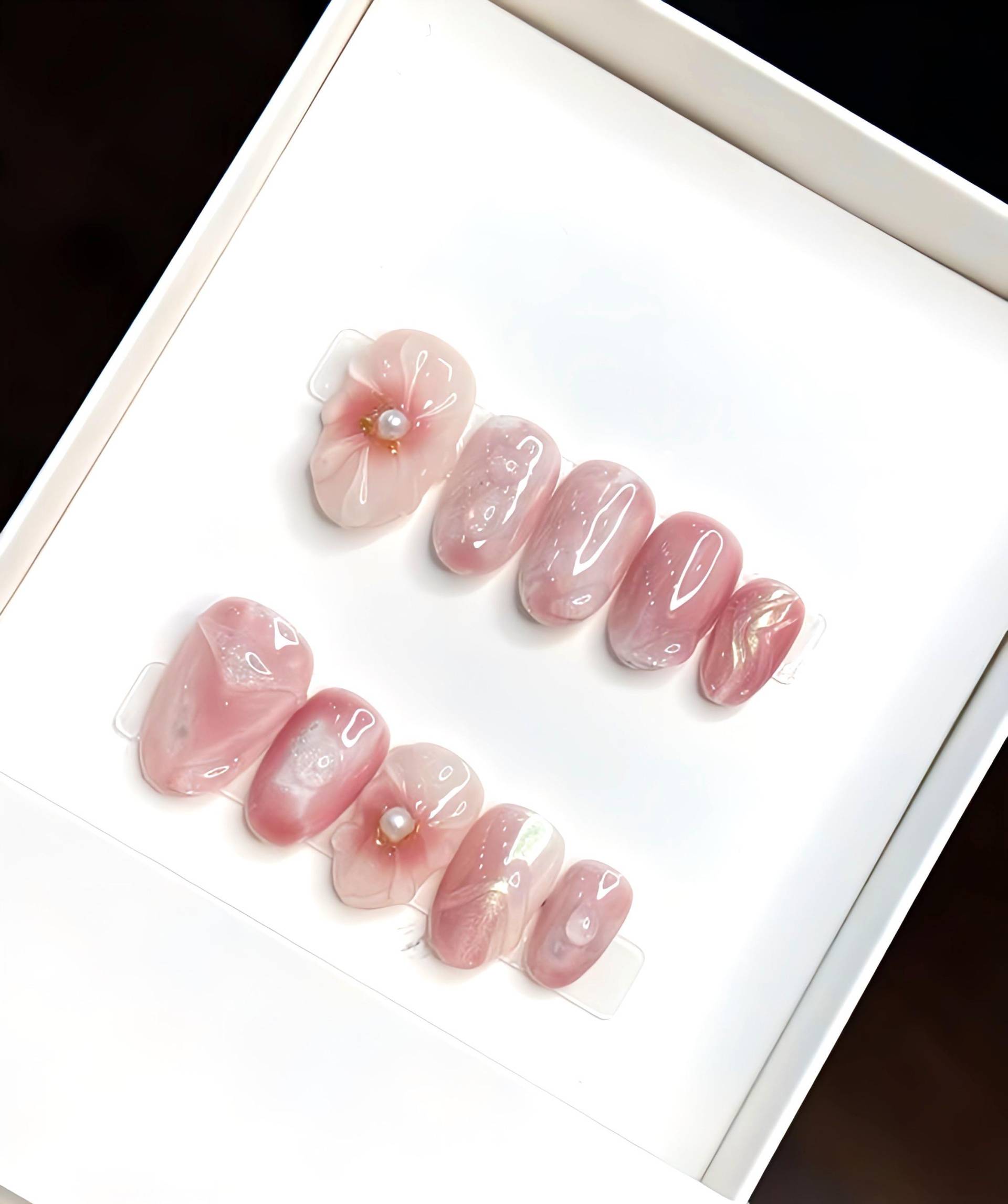 Rosy Mirage - 3D Selbstgemachte Nägel Aufpressen von Etsy - nailauraDE