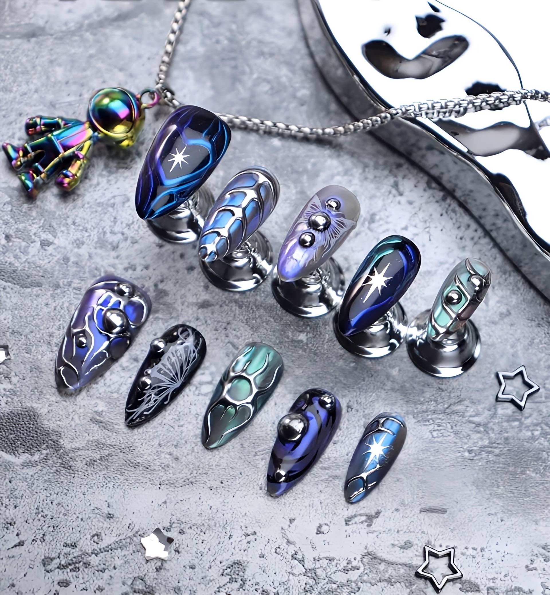 Rüstung Der Eiskönigin - 3D Selbstgemachte Nägel Zum Aufpressen Rüstung Der Eiskönigin - 3D Selbstgemachte Nägel Zum Aufpressen von Etsy - nailauraDE