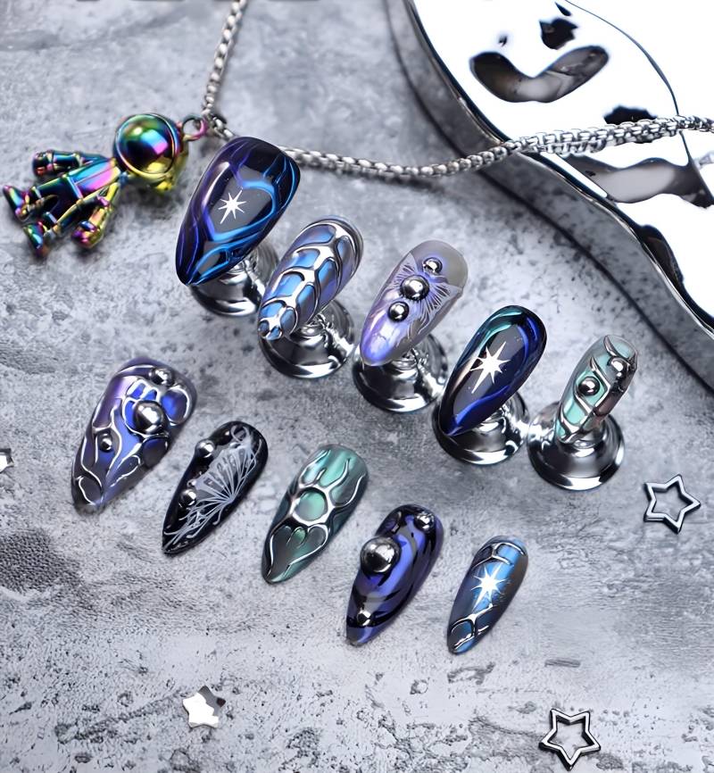 Rüstung Der Eiskönigin - 3D Selbstgemachte Nägel Zum Aufpressen von Etsy - nailauraDE