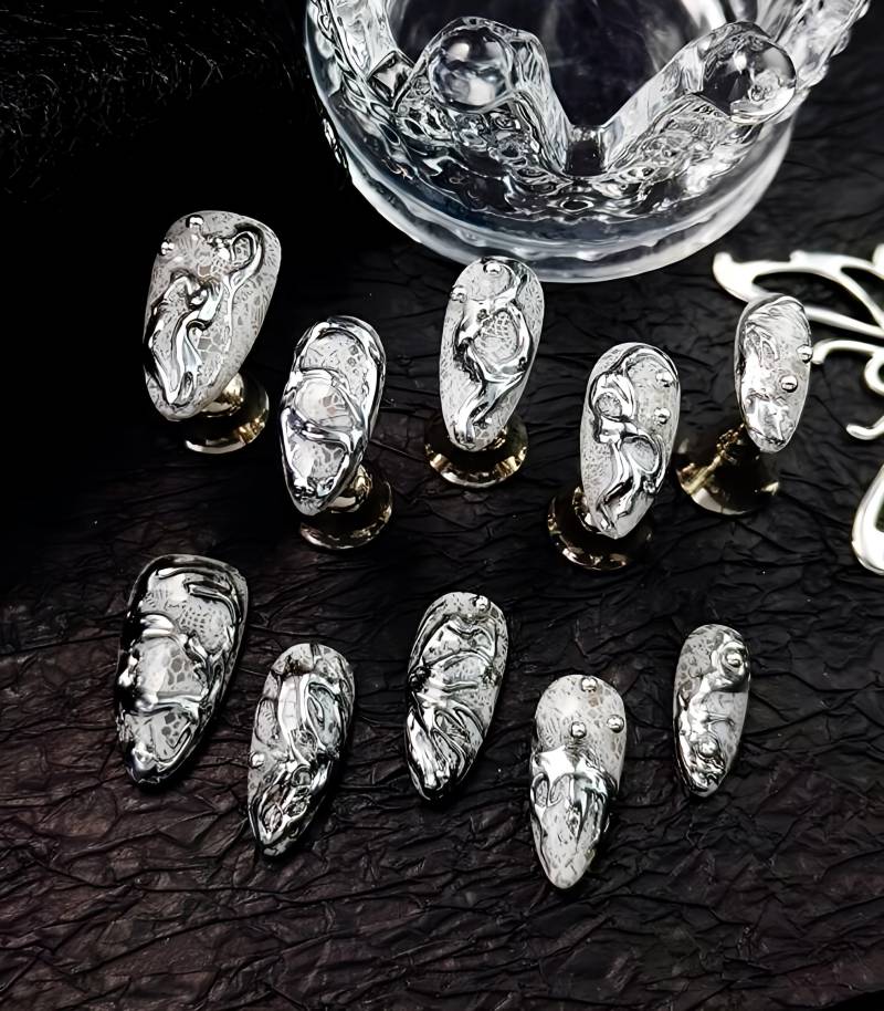 Space Metals - 3D Selbstgemachte Pressnägel von Etsy - nailauraDE