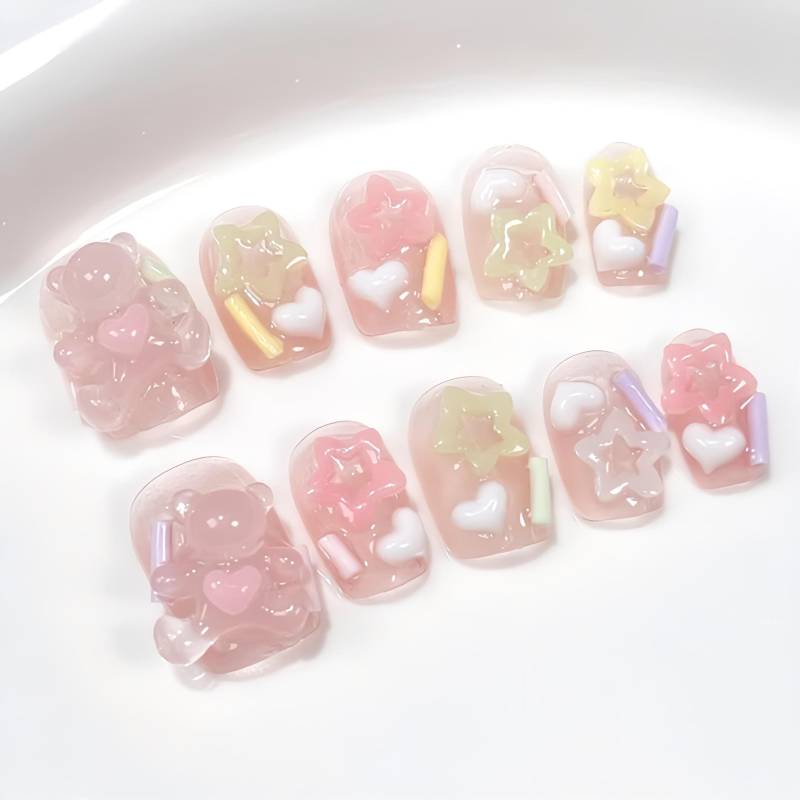 Sugar Rush - 3D Handgemachte Wiederverwendbare Pressnägel von Etsy - nailauraDE