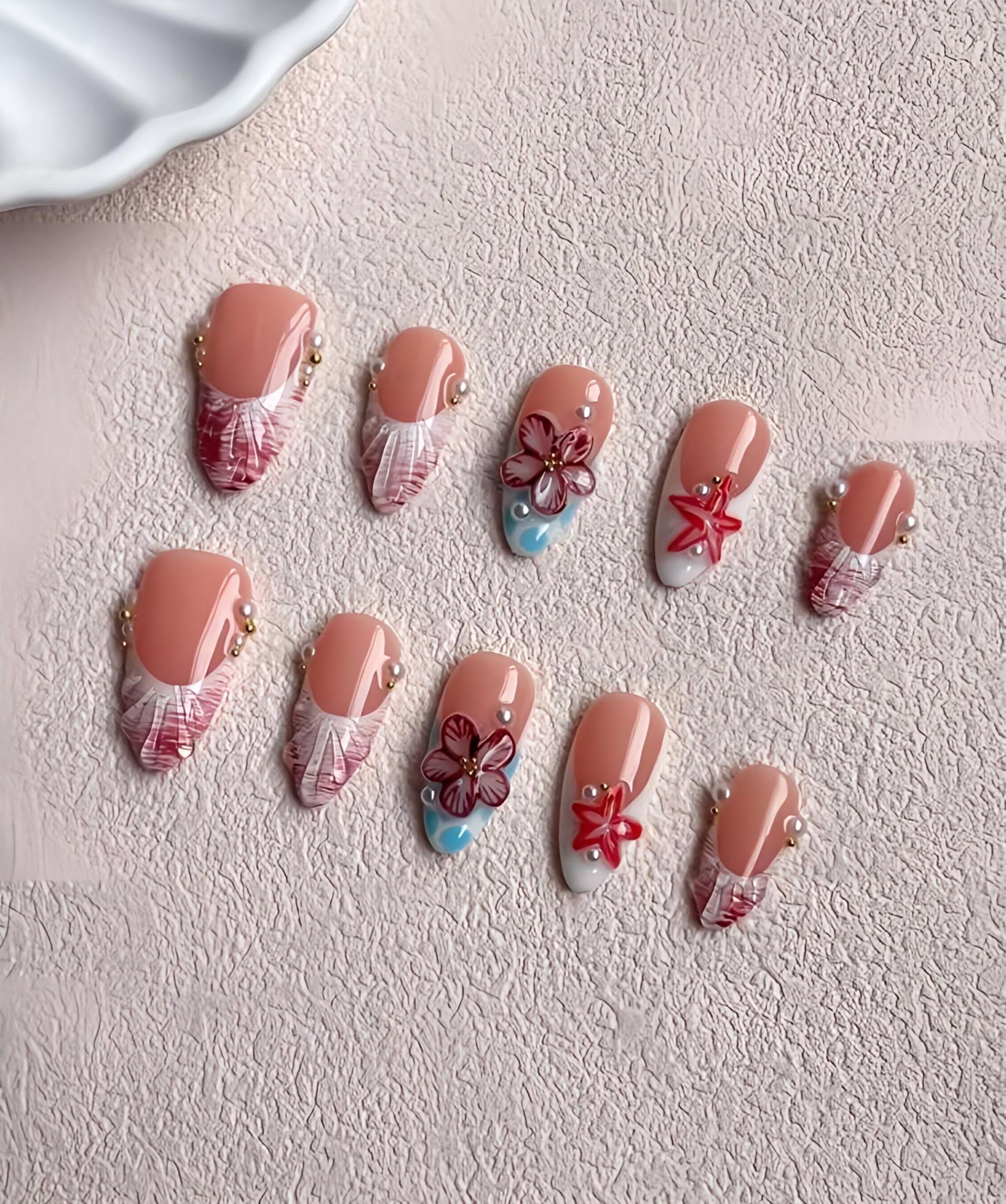 Taucherschale - 3D Selbstgemachte Nägel Zum Aufpressen von Etsy - nailauraDE