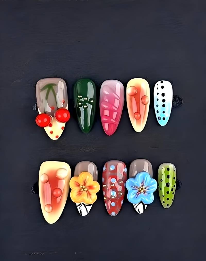 Tropical Island - 3D Selbstgemachte Nägel Zum Aufpressen von Etsy - nailauraDE