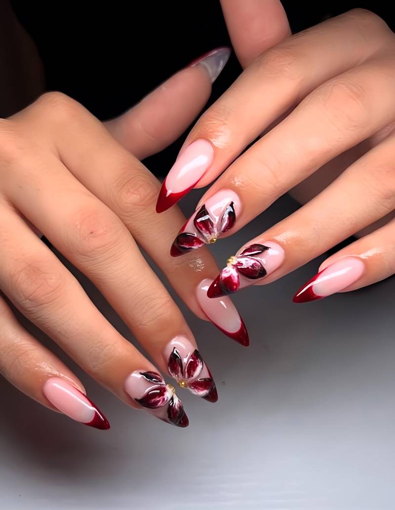 Velvet French - 3D Selbstgemachte Pressnägel von Etsy - nailauraDE