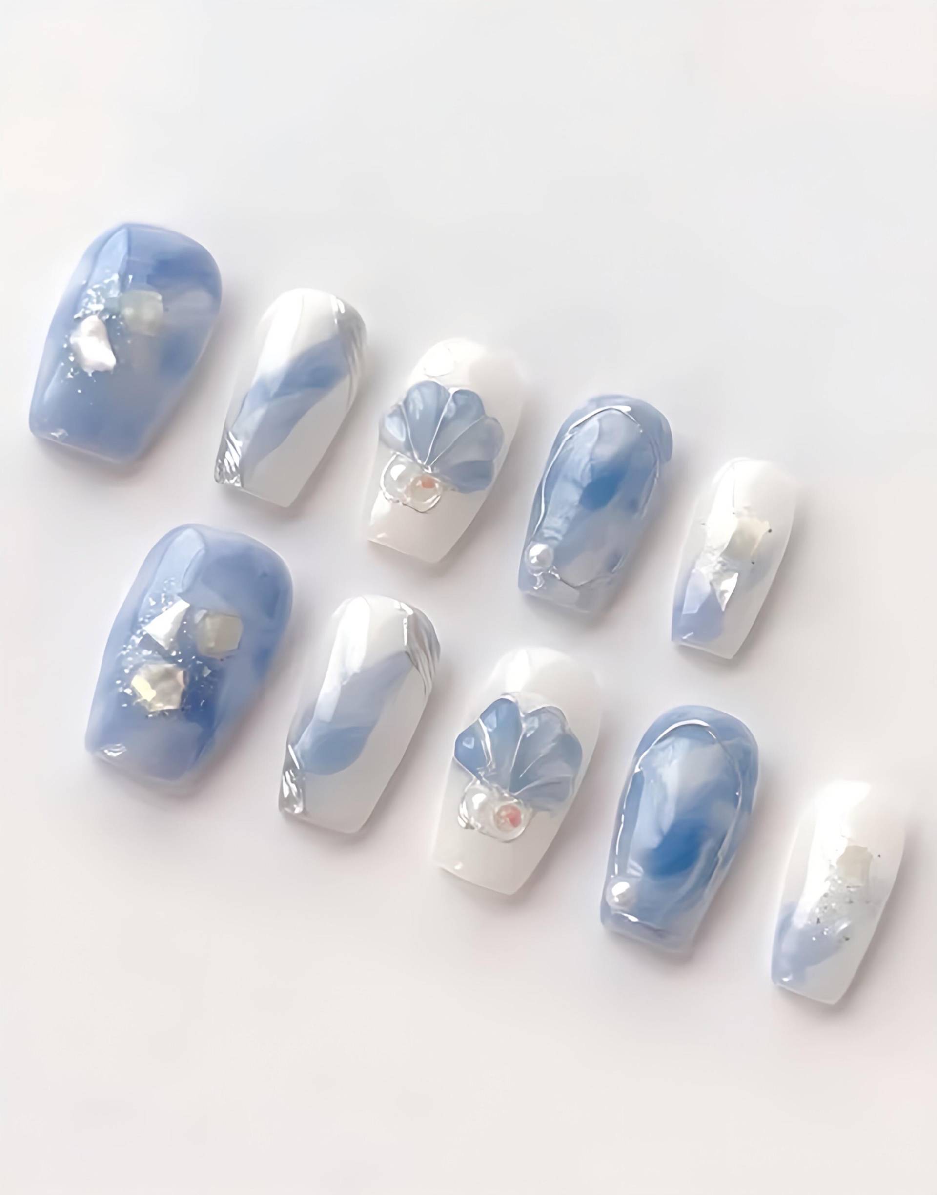 Verträumte Doodles - Selbstgemachte 3D-Nägel Zum Aufpressen von Etsy - nailauraDE