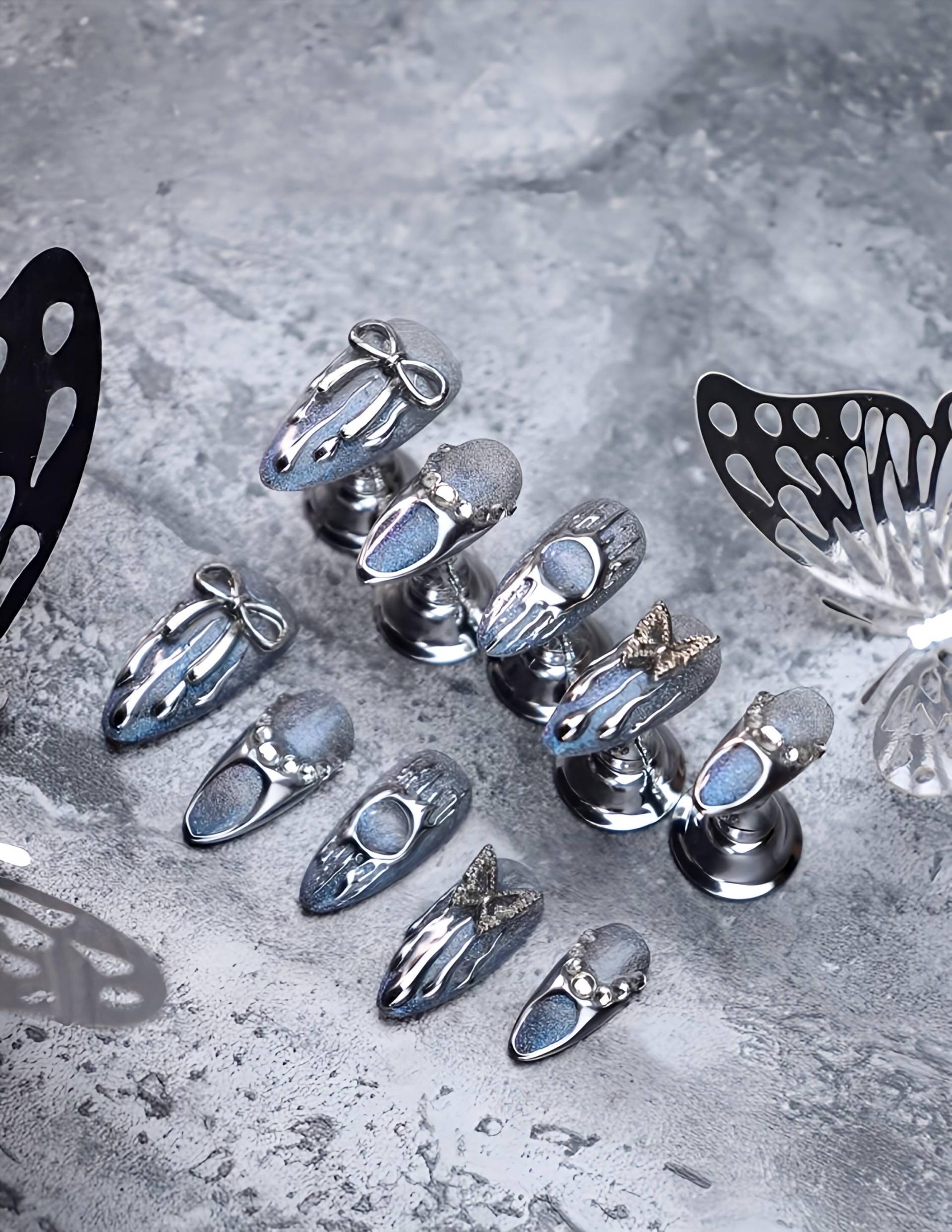 steel Enchantment - 3D Selbstgemachte Nägel Zum Aufpressen von Etsy - nailauraDE