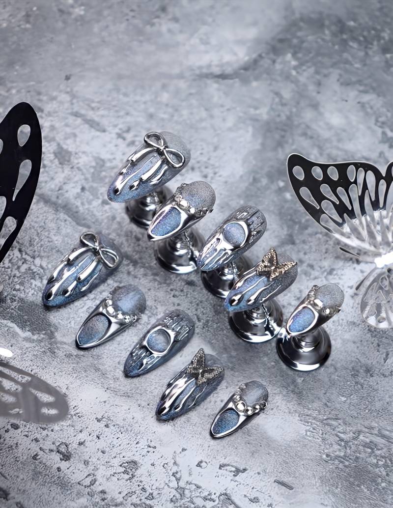 steel Enchantment - 3D Selbstgemachte Nägel Zum Aufpressen von Etsy - nailauraDE