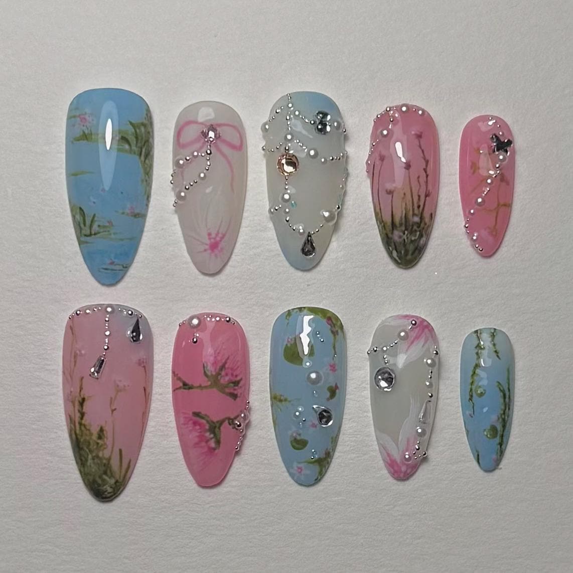 Secret Garden Set, Premium Presse Auf Nägel, Künstliche Handgemacht, Wiederverwendbar, Y2K, Fairycore, Meerjungfrau, Nailart, Gelx, Geld Secret Garden Set, Premium Presse Auf Nägel, Künstliche Handgemacht, Wiederverwendbar, Y2K, Fairycore, Meerjungfrau, Nailart, Gelx, Geld von Etsy - naluena