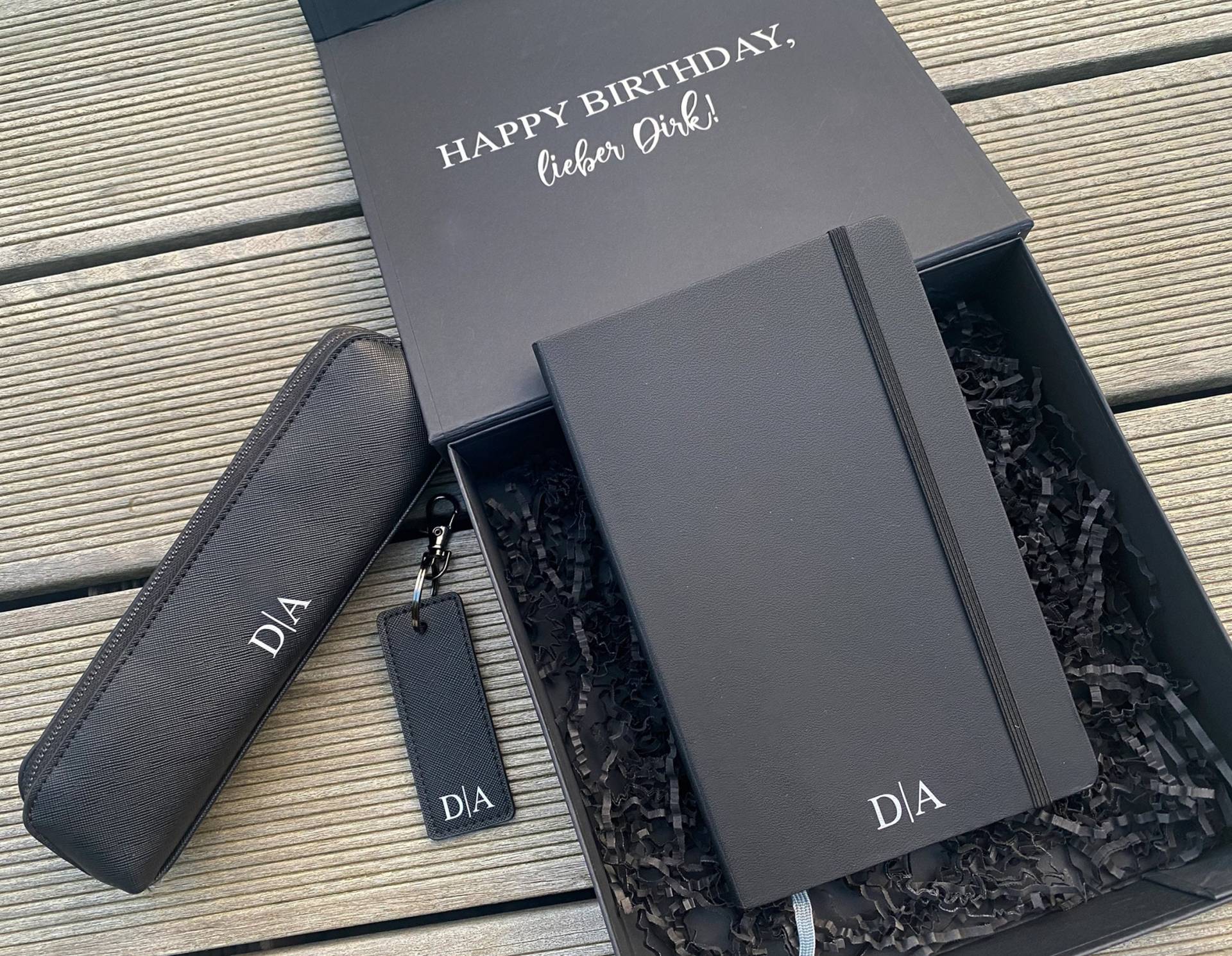 Personalisierte Geschenkbox Mit Magnetverschluss/Etui + Schlüsselanhänger Notizbuch Weihnachten Geburtstag Initialen Geschenkset von Etsy - nelous