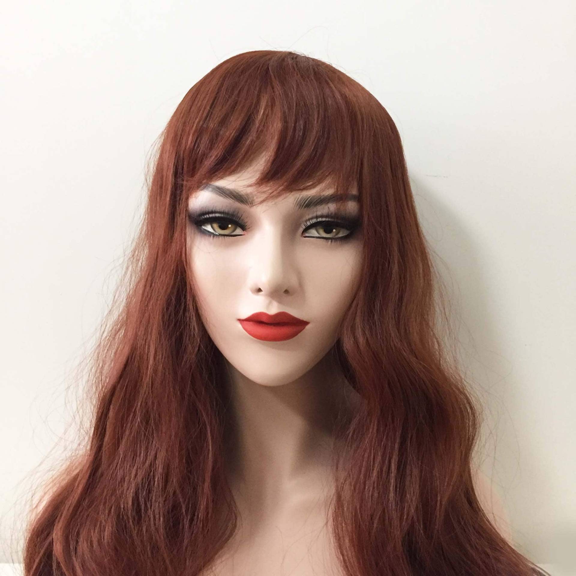 Auburndark Red Perücke Für Frauen Kurze Fransen-Perücke Mit Pony Lange Gewellte Lockige Kopfhaut Auburndark Red Perücke Für Frauen Kurze Fransen-Perücke Mit Pony Lange Gewellte Lockige Kopfhaut von Etsy - nevermindyrhead