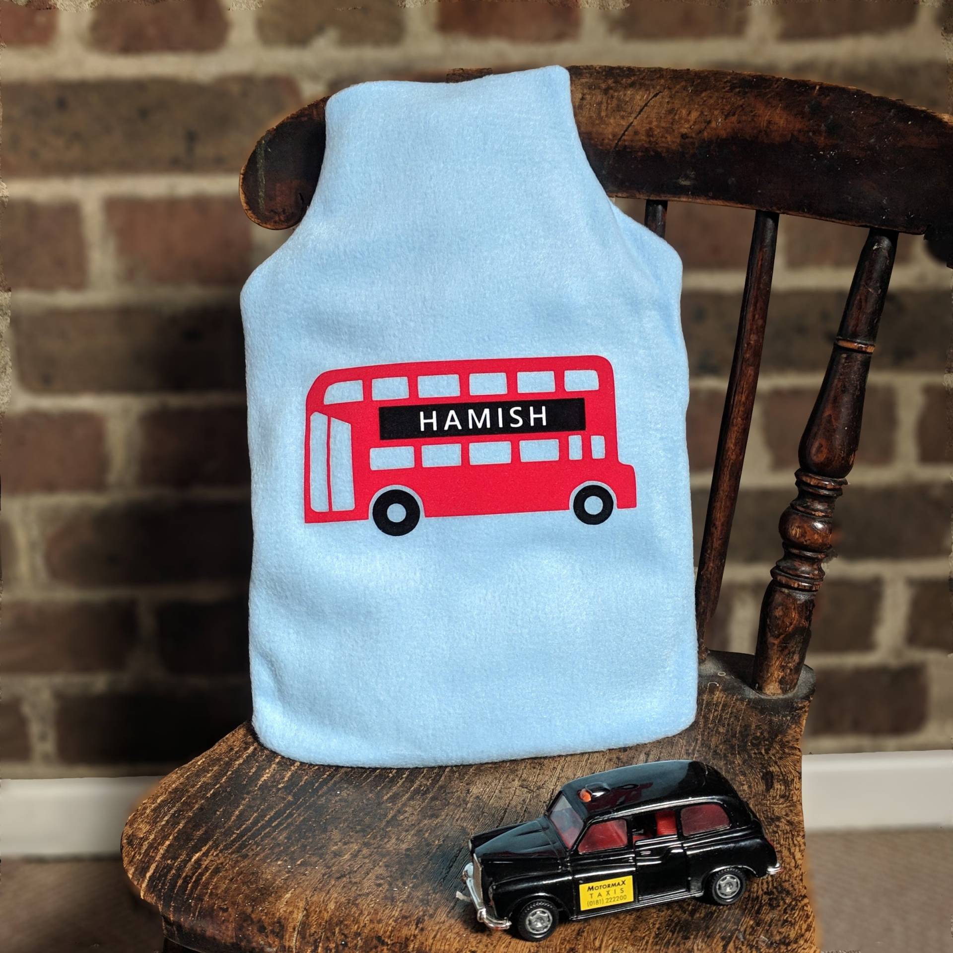 Personalisierte London Bus Wärmflaschenbezug - Kinderzimmer Dekor von Etsy - nickynackynoodesigns