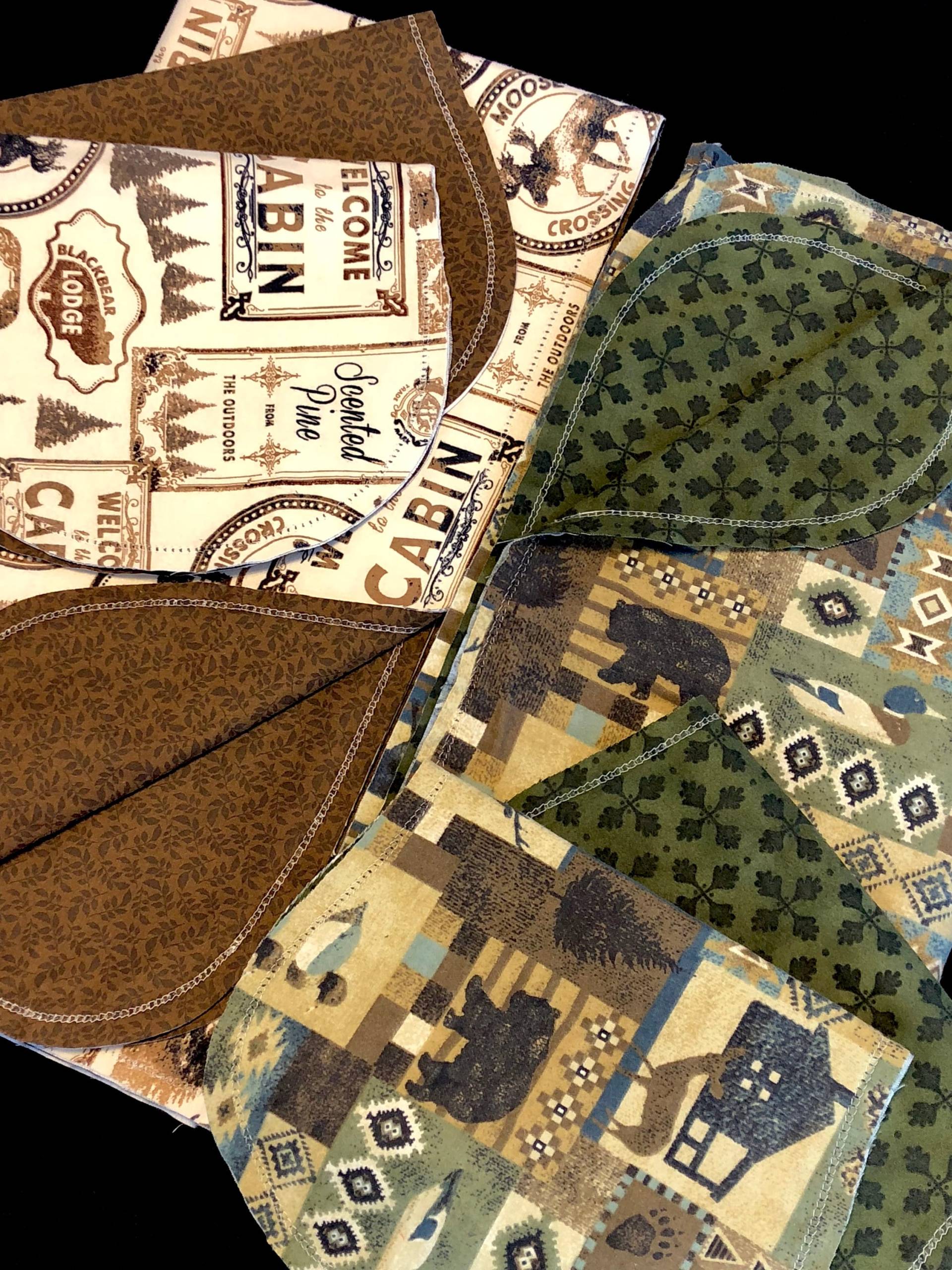 Elchbär Babydecke & 2 Spucktücher, Woodland, Silhouette, Wildnis Wald Bäume, Beige Grün Braun, Gehäkelter Flanell von Etsy - ohSEWcuddly