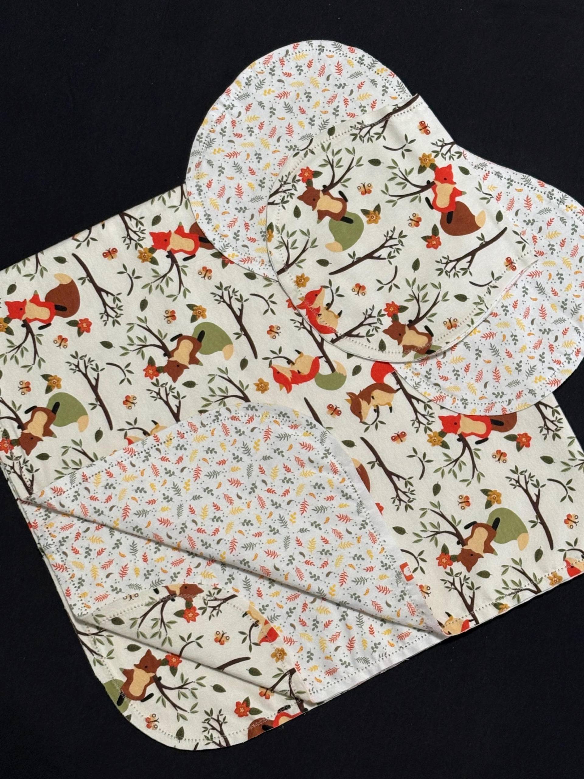 Hemsstitch Fuchs Waldland Decke & 2 Spucktücher, Herbstlaub, Herbst, Blumen, Weich Diy Gehäkelt Auf Flanell, Top-Qualität Hemsstitch Fuchs Waldland Decke & 2 Spucktücher, Herbstlaub, Herbst, Blumen, Weich Diy Gehäkelt Auf Flanell, Top-Qualität von Etsy - ohSEWcuddly