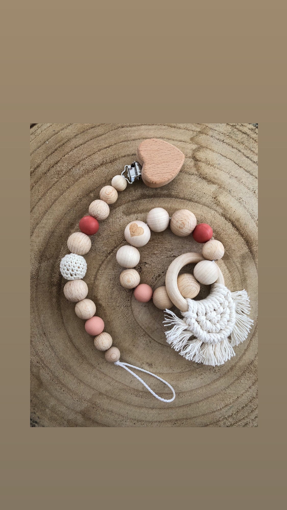 Schnullerkette Greifling Set Herz Schnullerkette Greifling Set Herz von Etsy - ohmili