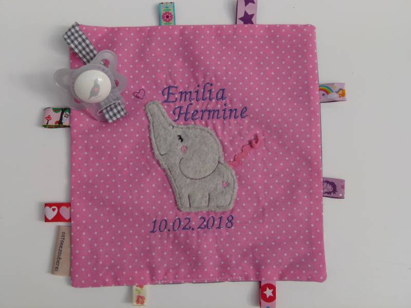 Schmusetuch Schnuffeltuch Mit Elefant Und Namen von Etsy - ostseezauberei