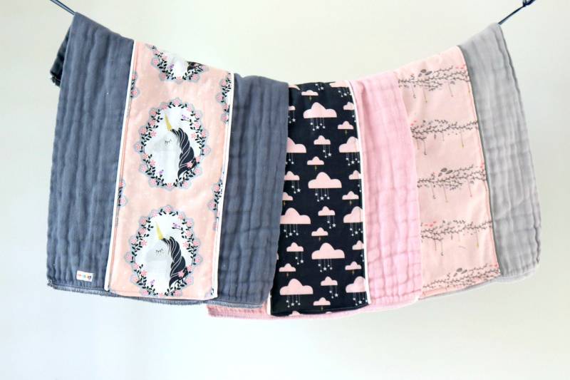 Baby Spucktuch 3Er Set, Einhorn Portrait Wolken, Handgefärbte Spucktücher, Geschenk, Essentials, Neugeborene von Etsy - owesley